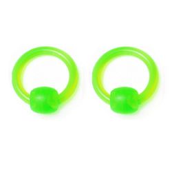 BodyJewelryOnline Akryl fangenskab ringe - 6 farver - 4 størrelser - sælges som par Neon 1.6