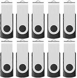 16 Gt: n USB 2.0 Flash -muistitikkuasema Kääntyvät peukaloasemat Bulk 10 Pack, LED-merkkivalolla, (musta)