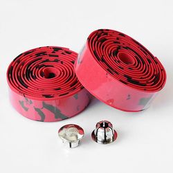 Varychmoo Cykel cykler Cork styr barer Grip Wrap Bånd Bånd Med 2 barer stik Sort rød