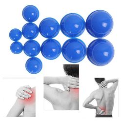 12 stk Silikone Cupping Sæt Akupunktur Cupping Terapi Sæt Body Massage Cup Sæt Vakuum Massage Cupping For smertelindring Muskel afslapning