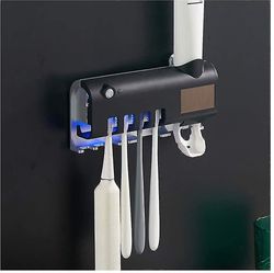 Mikasa Vægmonteret tandbørste Holder Uv Tandbørste Sterilizer med automatisk sort