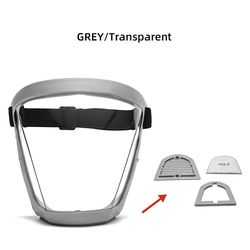 Fuld ansigtsmaske Cykling Sports Sikkerhed Beskyttende Transparent Shield (Grå ramme gennemsigtig ark)