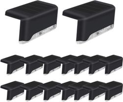 Solar dæk lys udendørs vandtæt førte væg lys 1/4/8/16 stk haven landskab trin lamper værftet gårdhave dekoration 16pcs White