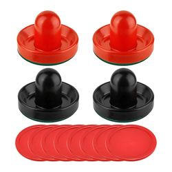 4 kpl ilmakiekon työntäjiä ja 8 kpl kiekkoja ilmakiekkojen vaihtotarvikkeet Musta ja punainen