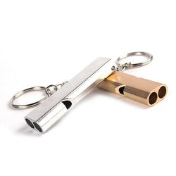 Udendørs sikkerhed Emergency Whistle Udendørs Camping Double Tube Højfrekvente Survival Whistle Selvforsvar Værktøjer Selvhjælp Guld
