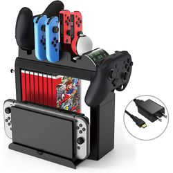 Integration Charging Dock Station Nintend Switch Joycon Oplader til Nintendo Switch Ns Joy-con Controller Storage Stand Holder