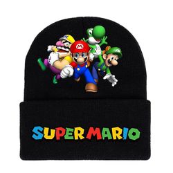 Shinestar Mario Bros Theme Strikket Beanie Lue Menn Kvinner Fall Vinter Varm Stilig Cap C