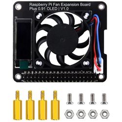 Fan Hat til 4 Model B, til Pwm Fan Gpio Expansion Board med 0.91inch Oled Display