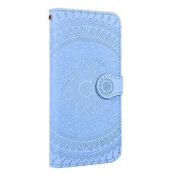 AIR Samsung Galaxy A3 (2017) Flower Flip Case Cover - Blå