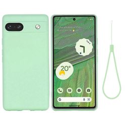 Google Pixel 7a nestemäiselle silikonikotelolle matkapuhelimen kannen kolhusuojattu suoja hihnalla