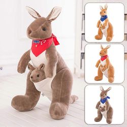 32cm suloinen äiti / vauva puu-kenguru pehmeä lelu pestävä söpö design pehmolelu kodin sohva auton sisustus Tummanharmaa sininen