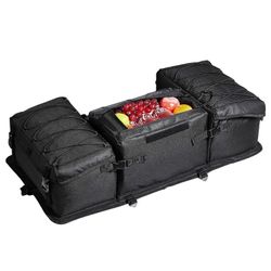 Succebuy 50L ATV-takatavaralaukku sieni-istuintyynyllä ja pullonpidikkeellä, kestävä 600D Oxford-kangas takavarustelaukku takatelineille