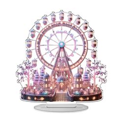 Maailmanpyörä Akryylikyltti työpöydälle, kahvilaan ja kodin sisustukseen - 2D Flat Keräilytaidetta