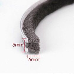 10m karvainen tiiviste harja paalu ovi ikkuna liukuva sääliuska vedon poissulkeja 5mm x 6mm (10M)