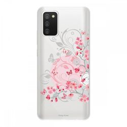 Crazy Kase Cover Til Samsung Galaxy A02s Soft Silicone 1 Mm, blomst og sommerfugl