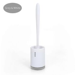 Ecoco wc-harja ja pidikesarja WC-kulhoharja kylpyhuone ontto viemäripidike wc pehmeä puhdistusharjasarja caddylla Harmaa - Valkoinen