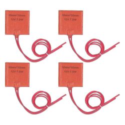 4kpl lämpömatto silikoninen lämmitintyyny lämmitin 12v 7.5w 120 - 150 50x50mm putkilinjan Barrel_Good laatua varten