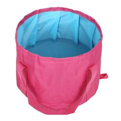 Camping Bucket 16l Sammenklappelig bærbar rejse Folding Water Container Håndvask Udendørs Camping Picnic Fiskeredskaber Pink