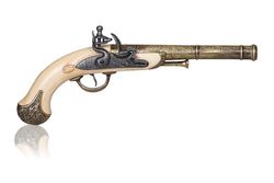 Kolser - Replika - 18. århundrede - Engelsk Lucknow flintlock pistol Hvid