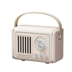 P19 Retro FM-radion suunnittelu Bluetooth-kaiutin langaton musiikkisubwoofer kahvalla Beige