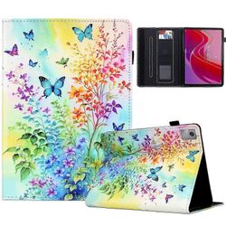 Nahkainen tablettitelineen kansi kuviopainatuksella Lenovo Tab M11/Xiaoxin Pad 11 2024 -mallille Monivärinen Style A