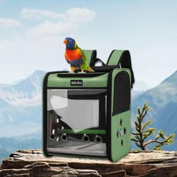 Lintukuljetusreppu Matkahäkki seisovalla ahvenella neitokakadulle vihreä