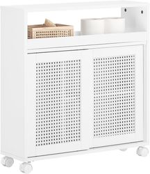 SoBuy wc-paperirullapidike pyörillä, BZR119-W Valkoinen 65x20x70cm
