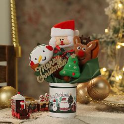 Christmas plysj bjørner myke utstoppede Santa Claus Bear Animal Landskap ornamenter A2