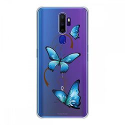 Crazy Kase Hull For Oppo A9 2020 I Silikone Soft 1 Mm, Butterfly On Arabesque