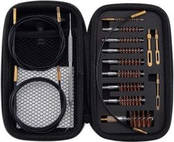 19PCS aseen puhdistussarja, kiväärin puhdistussarja .17 .22 / .223 / 5.56MM .243 .280 .30 .357 / 9MM .40 .45 12GA, aseen puhdistuspalvelusarja harj...