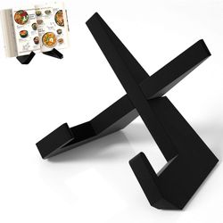 keittokirjateline musta puinen reseptipidike keittiön työtasolle säädettävä näyttö pöytänäyttö