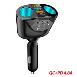 Bluetooth Transmitters 66w billaddare snabbladdning Qc3.0 + PD mobiltelefonladdare uttag bil cigarettändare 12v / 24v bluetooth universal för bil S...