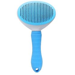 Hund HårFjerning Comb Beauty Brush rustfrit stål Cat Comb Automatisk Blå