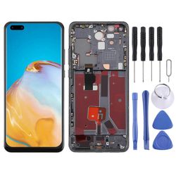 Uusi tuote - Huawei P40 Pro TFT LCD -näytön digitoijalle Täysi kokoonpano kehyksellä, ei tue sormenjälkitunnistusta Musta