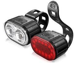 Cykellygte, LED Cykellygte Mountainbike Landevejscykel Forlygte Lommelygte Sikkerhedsadvarsel Cykelbaglygte Cykellygter for og bag. (bl