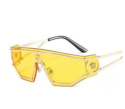 Langytx 2022 Nye kvinders solbriller Siamese Head Metal Solbriller Briller Catwalk Rock Fashion Ins Street Mænds solbriller ROCK4 Normal