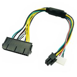 Atx 24pin til hovedkort 2-porter 6pin adapter Psu strømforsyning kabelledning for Hp Z220 Z230 Sff