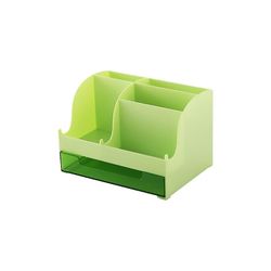 Skrivebord Tilbehør Pen Holder Desktop Organizer med skuffe, grøn farve