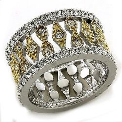 Zawadee Sterling sølv ring top GRD krystalklar LOAS1194 til kvinder stil guld + rhodium Klart 7