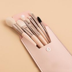 8-delt Mini Makeup Børste Sæt Bærbar Blød Rejse Makeup Skønhed Makeup Børste Værktøj