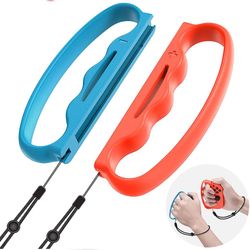 Spil Armbånd Boksning Fitness Håndtag Greb Taske Holder Grap Just-dance Armbånd Til Ns Nintendo Switch Oled Tilbehør Blå rød