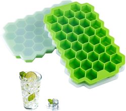 2 stk honeycomb Ice Cube Bakker, silikone ice cube forme med tætning låg, til kølede drikkevarer