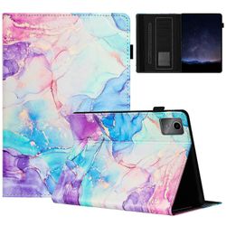 Lenovo Tab M11 / Xiaoxin Pad 11 2024 -kotelolle marmorinahkainen suojaava tabletin kansi automaattinen herätysuni Violetti sininen
