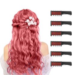 AIR Ny Hair Chalk Comb Midlertidig Bright Hair Color Dye for Piger Kids Alder 4-10 (Rød)