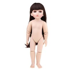 Jiekesen 45cm plastfogad naken kropp DIY Npk luta dig tillbaka för 18inch Bjd Girl Dolls