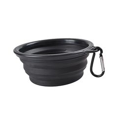 1000ml Sammenklappelig Hund Pet Folding Silikone Skål, Sort Farve