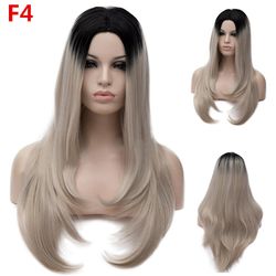 Ruili Europæiske og amerikanske Fashion Hair Split Big Paryk Paryk Inner Long Straight Hair Christmas Hot Salg Cos Hair beige