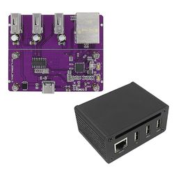 Til nul W / 2w Gigabit Ethernet-udvidelseskort + aluminiumskasse Usb til Ethernet Usb Hub Rj45 Hat Type