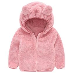 Besser 2-6 år Pige Drenge Fleece Coat Bamse Hættetrøje Pink 4-5 Years