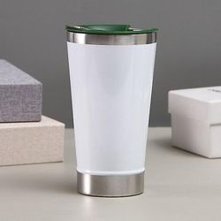 Unbrand 500ml Hvid 304 rustfrit stål Øl Cup Thermos Cup